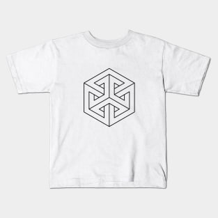 Impossible Shapes – Optical Illusion - Geometric Hexagon Kids T-Shirt